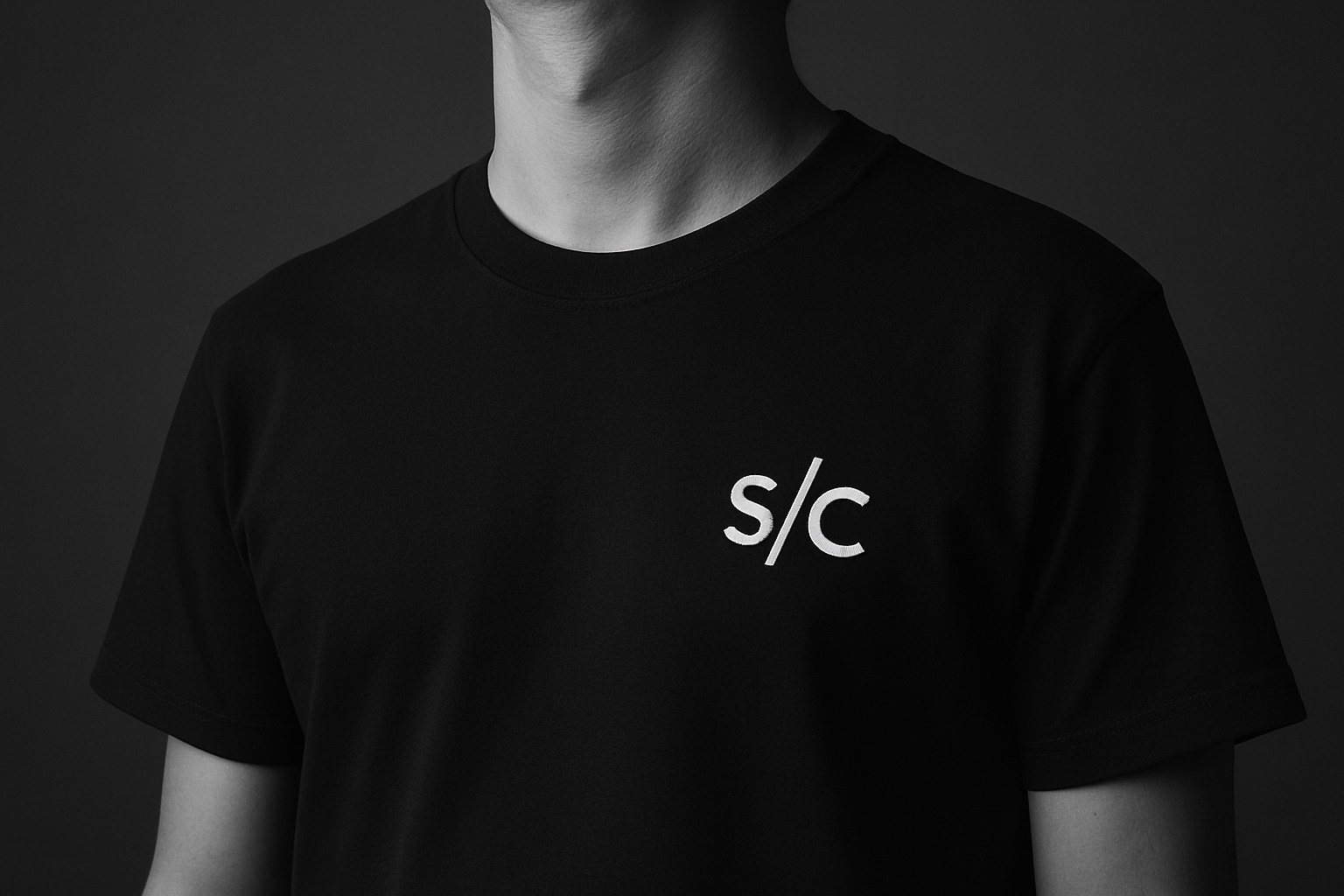 Black and white portrait with balanced contrast