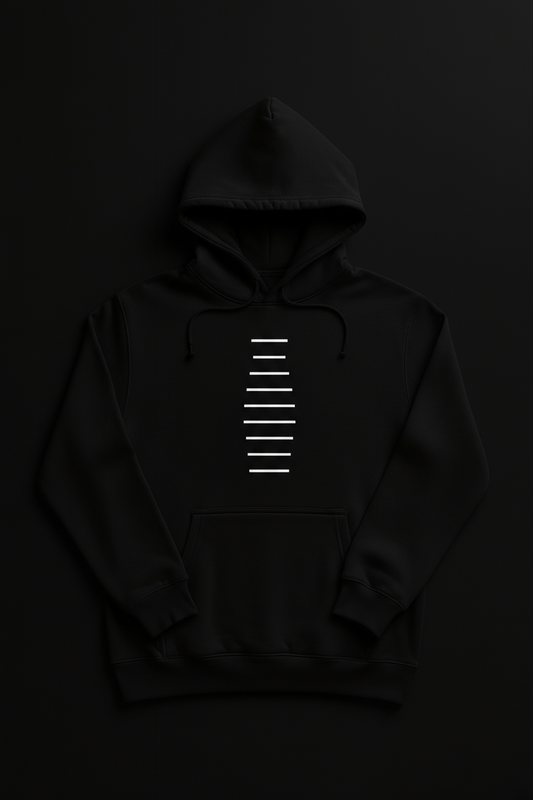 Hanorac negru cu linii geometrice