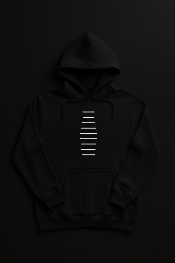 Hanorac negru cu linii geometrice